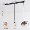 Koyoto Hanglamp, Kogellampje, Hanglamp Amber, Duidelijk, Rookkleurig, 3-lichts