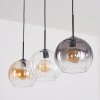 Koyoto Hanglamp, Kogellampje, Hanglamp Amber, Duidelijk, Rookkleurig, 3-lichts