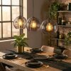 Koyoto Hanglamp, Kogellampje, Hanglamp Rookkleurig, 3-lichts