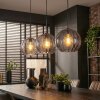 Koyoto Hanglamp, Kogellampje, Hanglamp Rookkleurig, 3-lichts