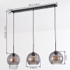 Koyoto Hanglamp, Kogellampje, Hanglamp Rookkleurig, 3-lichts