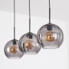 Koyoto Hanglamp, Kogellampje, Hanglamp Rookkleurig, 3-lichts