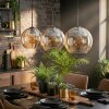 Koyoto Hanglamp, Kogellampje, Hanglamp Amber, 3-lichts
