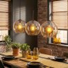 Koyoto Hanglamp, Kogellampje, Hanglamp Amber, 3-lichts
