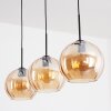 Koyoto Hanglamp, Kogellampje, Hanglamp Amber, 3-lichts