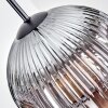 Ripoll Hanglamp, Kogellampje, Hanglamp Chroom, Duidelijk, Rookkleurig, 1-licht
