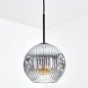 Ripoll Hanglamp, Kogellampje, Hanglamp Chroom, Duidelijk, Rookkleurig, 1-licht