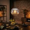 Ripoll Hanglamp, Kogellampje, Hanglamp Chroom, Duidelijk, Rookkleurig, 1-licht