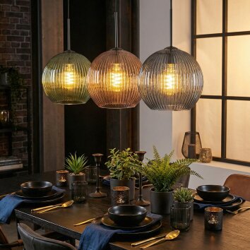 Koyoto Hanglamp, Kogellampje, Hanglamp Blauw, Groen, Red, 3-lichts