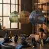 Koyoto Hanglamp, Kogellampje, Hanglamp Blauw, Goud, Groen, 3-lichts