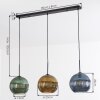 Koyoto Hanglamp, Kogellampje, Hanglamp Blauw, Goud, Groen, 3-lichts