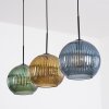 Koyoto Hanglamp, Kogellampje, Hanglamp Blauw, Goud, Groen, 3-lichts