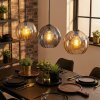 Koyoto Hanglamp, Kogellampje, Hanglamp Amber, Rookkleurig, 3-lichts