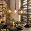 Koyoto Hanglamp, Kogellampje, Hanglamp Amber, Duidelijk, Rookkleurig, 3-lichts