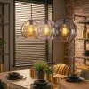 Koyoto Hanglamp, Kogellampje, Hanglamp Amber, Duidelijk, Rookkleurig, 3-lichts
