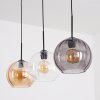 Koyoto Hanglamp, Kogellampje, Hanglamp Amber, Duidelijk, Rookkleurig, 3-lichts