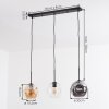 Ripoll Hanglamp, Kogellampje, Hanglamp Amber, Duidelijk, Rookkleurig, 3-lichts