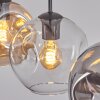 Ripoll Hanglamp, Kogellampje, Hanglamp Amber, Duidelijk, Rookkleurig, 3-lichts