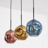 Ripoll Hanglamp, Kogellampje, Hanglamp Blauw, Goud, Koperkleurig, 3-lichts