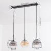 Koyoto Hanglamp, Kogellampje, Hanglamp Amber, Duidelijk, Rookkleurig, 3-lichts