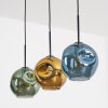 Ripoll Hanglamp, Kogellampje, Hanglamp Blauw, Goud, Groen, 3-lichts