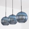 Koyoto Hanglamp, Kogellampje, Hanglamp Blauw, 3-lichts