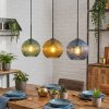 Koyoto Hanglamp, Kogellampje, Hanglamp Blauw, Goud, Groen, 3-lichts