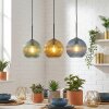 Koyoto Hanglamp, Kogellampje, Hanglamp Blauw, Goud, Groen, 3-lichts