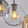 Koyoto Hanglamp, Kogellampje, Hanglamp Amber, Duidelijk, Rookkleurig, 3-lichts