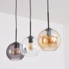 Koyoto Hanglamp, Kogellampje, Hanglamp Amber, Duidelijk, Rookkleurig, 3-lichts