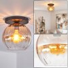 Koyoto Plafondlamp, Kogellampje 25 cm Amber, Duidelijk, 1-licht