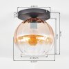 Koyoto Plafondlamp, Kogellampje 25 cm Amber, Duidelijk, 1-licht