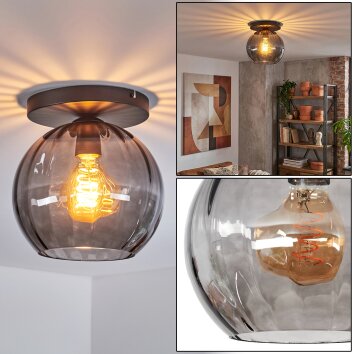 Koyoto Plafondlamp, Kogellampje 25 cm Rookkleurig, 1-licht