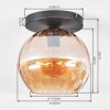 Koyoto Plafondlamp, Kogellampje 25 cm Amber, 1-licht