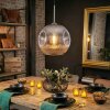 Ripoll Hanglamp, Kogellampje, Hanglamp Chroom, Duidelijk, Rookkleurig, 1-licht