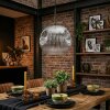 Ripoll Hanglamp, Kogellampje, Hanglamp Chroom, Duidelijk, Rookkleurig, 1-licht