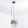 Ripoll Hanglamp, Kogellampje, Hanglamp Chroom, Duidelijk, Rookkleurig, 1-licht