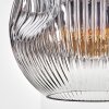 Ripoll Hanglamp, Kogellampje, Hanglamp Chroom, Duidelijk, Rookkleurig, 1-licht