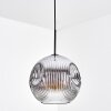 Ripoll Hanglamp, Kogellampje, Hanglamp Chroom, Duidelijk, Rookkleurig, 1-licht