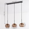 Mulstrand Hanglamp, Hanglamp Bruin, 3-lichts