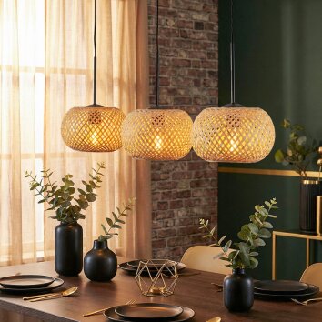 Bauro Hanglamp, Hanglamp Natuurlijke kleuren, 3-lichts
