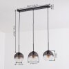 Koyoto Hanglamp, Hanglamp Duidelijk, Rookkleurig, 3-lichts