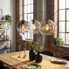 Koyoto Hanglamp, Hanglamp 20 cm Amber, Duidelijk, Rookkleurig, 3-lichts