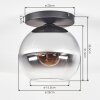 Koyoto Plafondlamp, Kogellampje 25 cm Chroom, Duidelijk, Rookkleurig, 1-licht