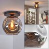 Ripoll Plafondlamp, Kogellampje Rookkleurig, 1-licht