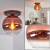 Koyoto Plafondlamp, Kogellampje 25 cm Duidelijk, Koperkleurig, 1-licht