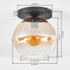 Koyoto Plafondlamp, Kogellampje 25 cm Amber, Duidelijk, 1-licht