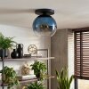 Koyoto Plafondlamp, Kogellampje 25 cm Blauw, Duidelijk, 1-licht