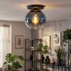 Koyoto Plafondlamp, Kogellampje 25 cm Blauw, Duidelijk, 1-licht