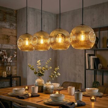 Ripoll Hanglamp, Kogellampje, Hanglamp Goud, 4-lichts